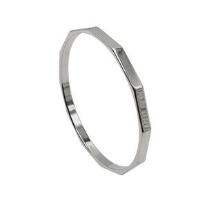 Vintage Monet Silver Tone Faceted Bangle Bracelet Signed Designer